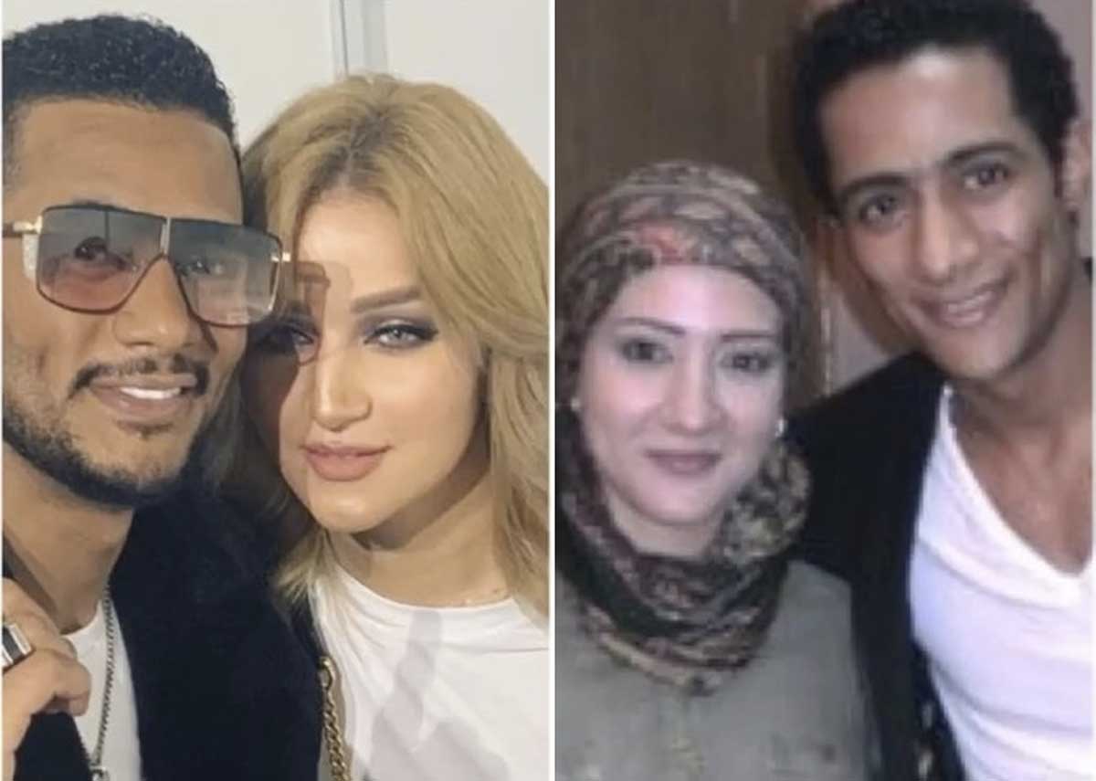 محمد رمضان مع زوجته