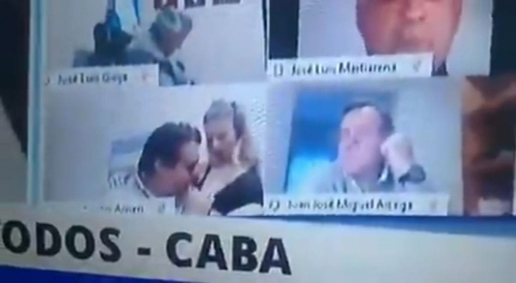 Argentina Lawmaker Kisses Partner's Breast During Videoconference