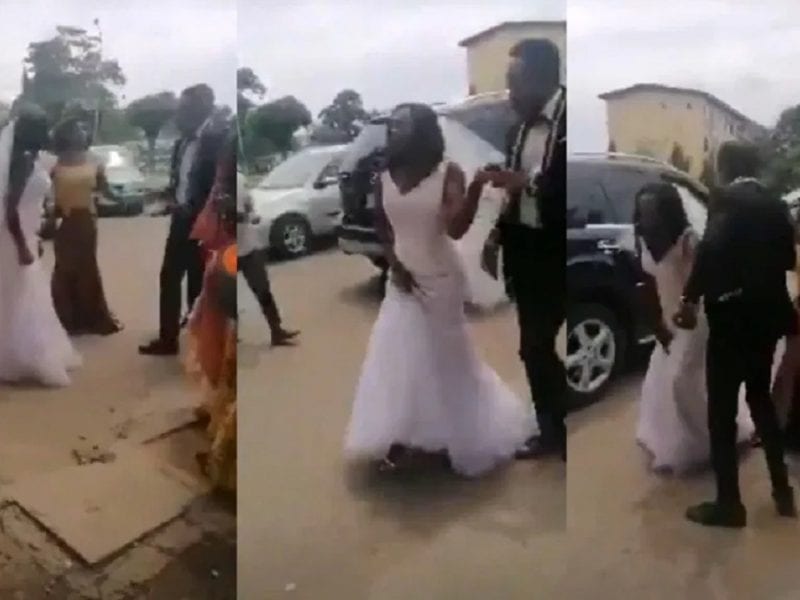 Nigerian Bride Calls Off Wedding Outside Church After Finding Out 'Groom Slept With Bridesmaid'