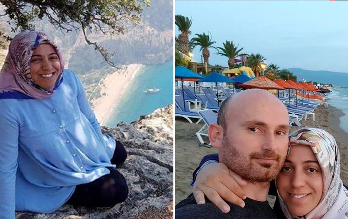 Turkish husband poses with his pregnant wife 'moments before he threw her to her death so he could claim life insurance money'