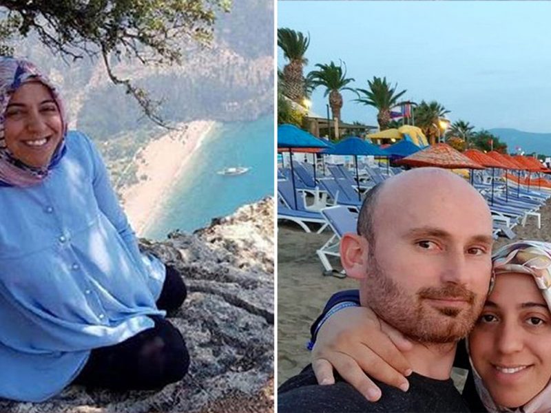 Turkish husband poses with his pregnant wife 'moments before he threw her to her death so he could claim life insurance money'