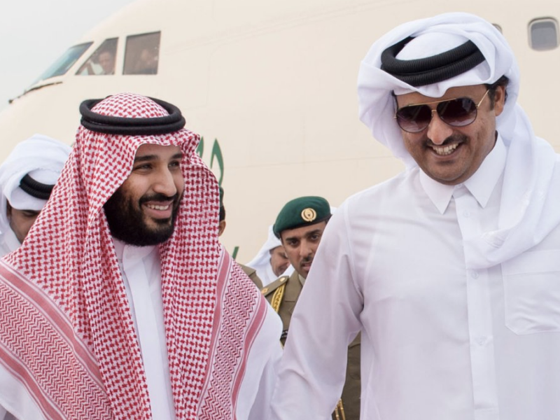 الشبخ تميم بن حمد والامير محمد بن سلمان