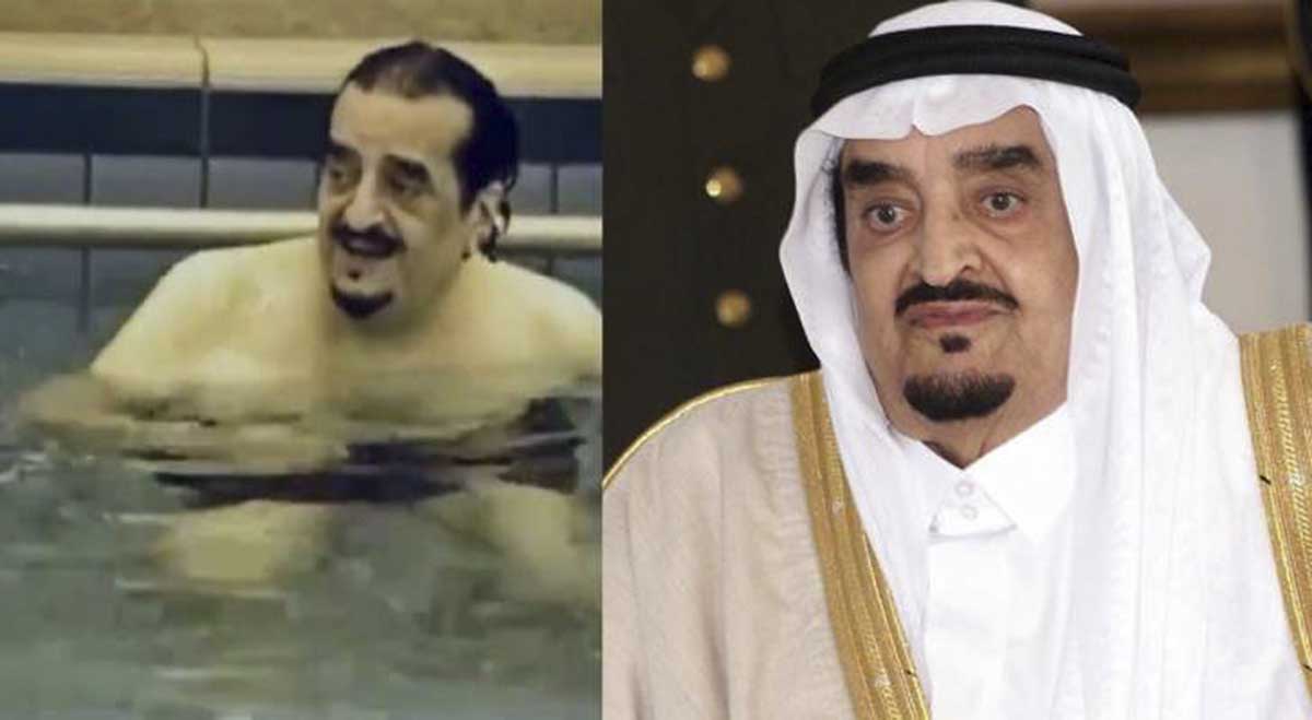 فيديو نادر للملك فهد بن عبد العزيز وهو يسبح مع إبنه الأمير عبد العزيز