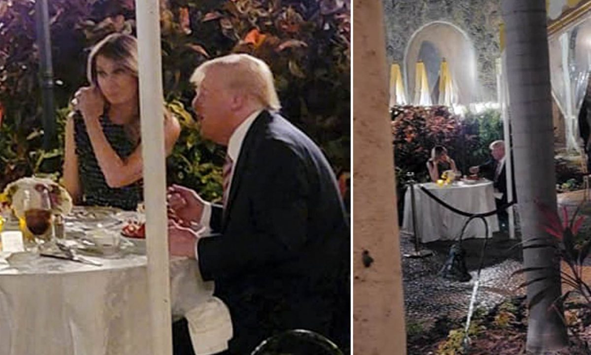 Melania makes second public appearance in a week as she is spotted having dinner with Donald at a roped-off table at Mar-a-Lago - after shying away from the spotlight for months