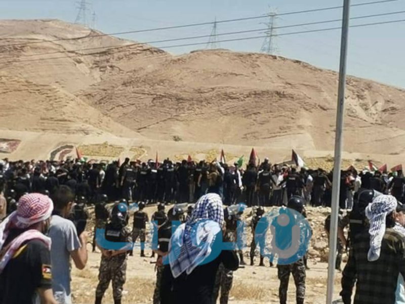 تظاهرات اردنية على الحدود مع فلسطين
