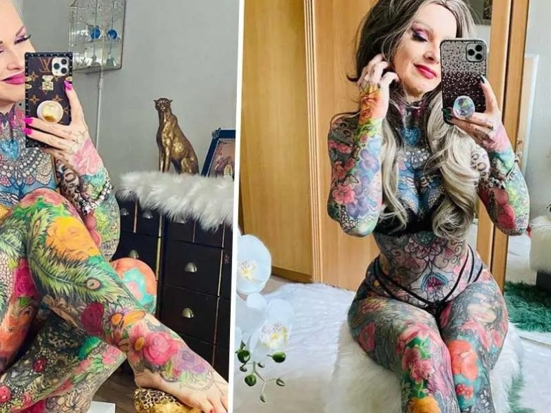 A 55-year-old woman reportedly spend about $35,000 over the last 5 years covering almost her whole body in ink.