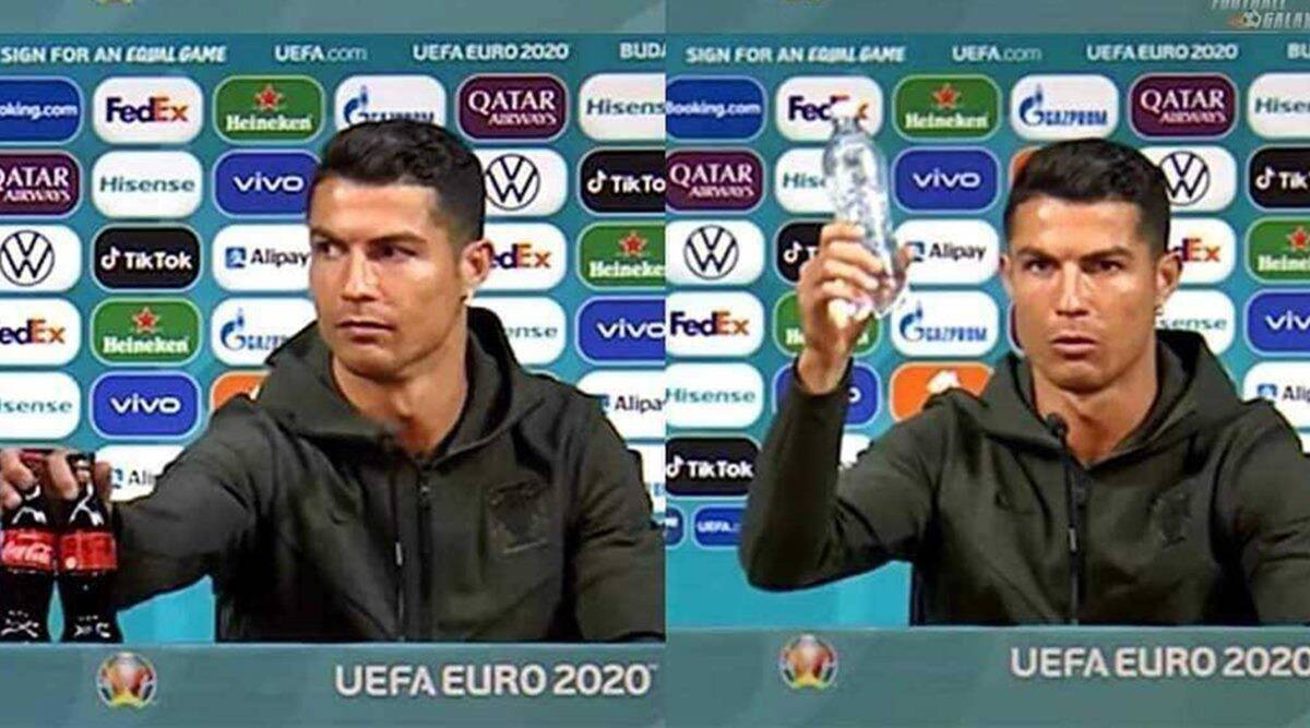 Cristiano Ronaldo removes Coca Cola bottles and asked people to 'drink water' instead