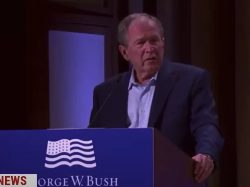 جورج بوش الابن يخلط بن العراق واوكرانيا